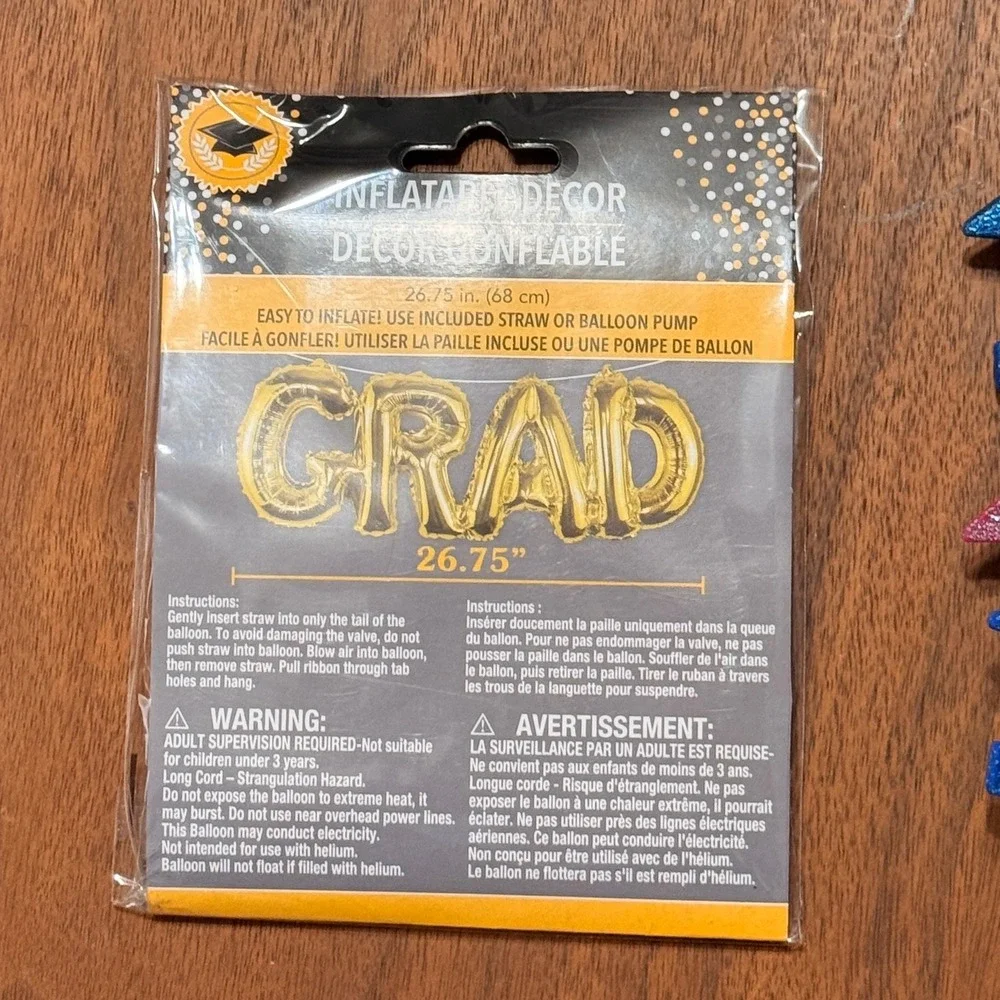 Graduation Party Supplies Bundle 7 Pairs Grad‎ Glasses Swirl Decor Gold Balloon